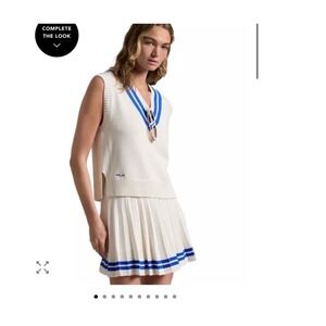 RLX Ralph Lauren white blue cotton knit cricket vest sweater size large new